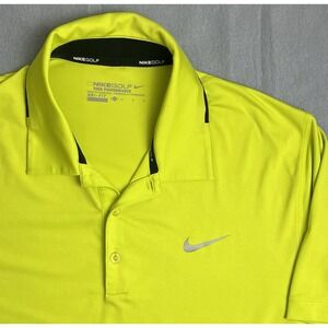 Nike Golf Men's M Tour Performance Dri-fit Polo Shirt Vent Holes Neon Yellow